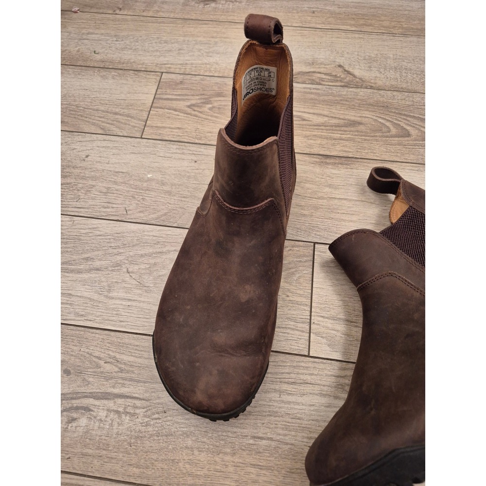 Xero Shoes Ridgeway Chelsea Mens Brown Leather Minimalist Barefoot Boots Size 10 - Picture 5 of 12